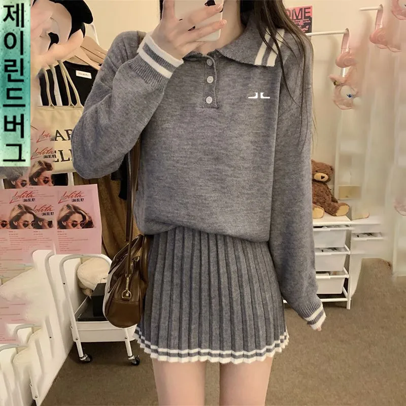 

골프용품 Luxury Brand Golf Suits Women's Spring Golf Wear 2024 Sports Golf Knit Top Women's Golf Clothing Fashion Skirt Set 여성 골프 의류