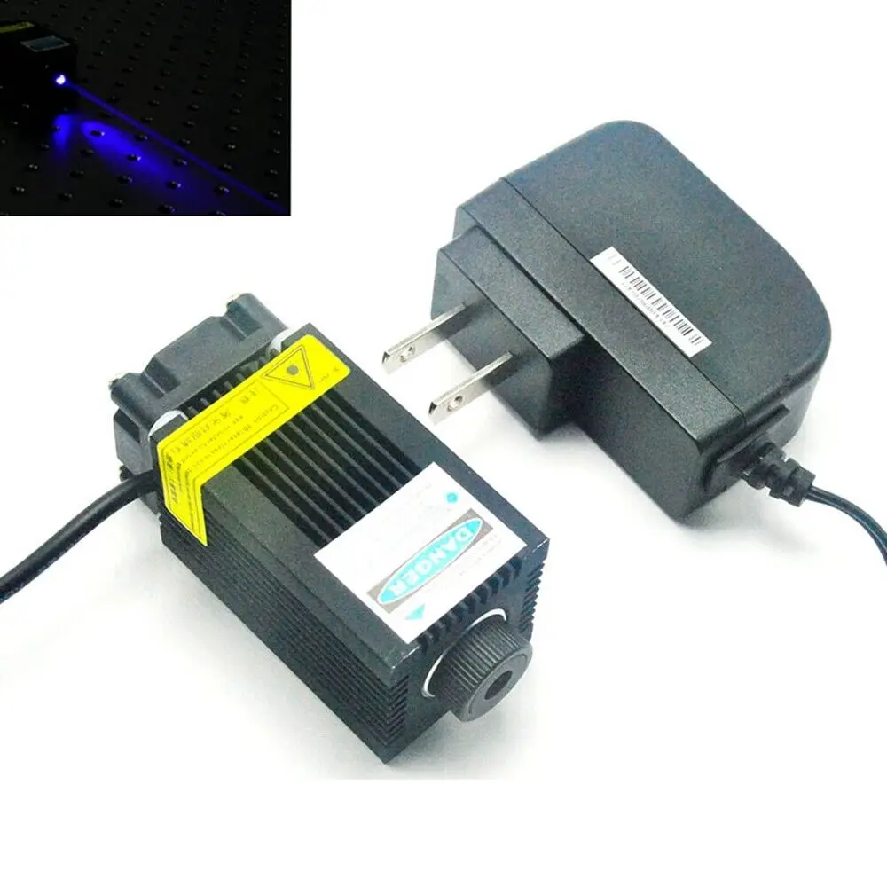 

Высокая мощность 450 нм 1 Вт синий лазерный модуль фокус точечная головка W 12 В адаптер и охлаждающий вентилятор