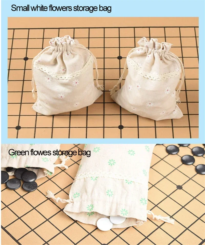 Standard Go Chess Use For Match 19 Line 361pcs Chessman Go chess Game Diameter 2.2cm Leather Chessboard Cloth Bag Weiqi toy Board Game Magnetic Chess Set Foldable Chess Board Table Games Folding Chess Board Chess Pieces and Board