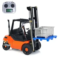 1/14 Scale RC Hydraulic Forklift Wheeled Transfer Car Model 40DA3 Metal Machine Construction Vehicles Light Sound Toys TH23692 1