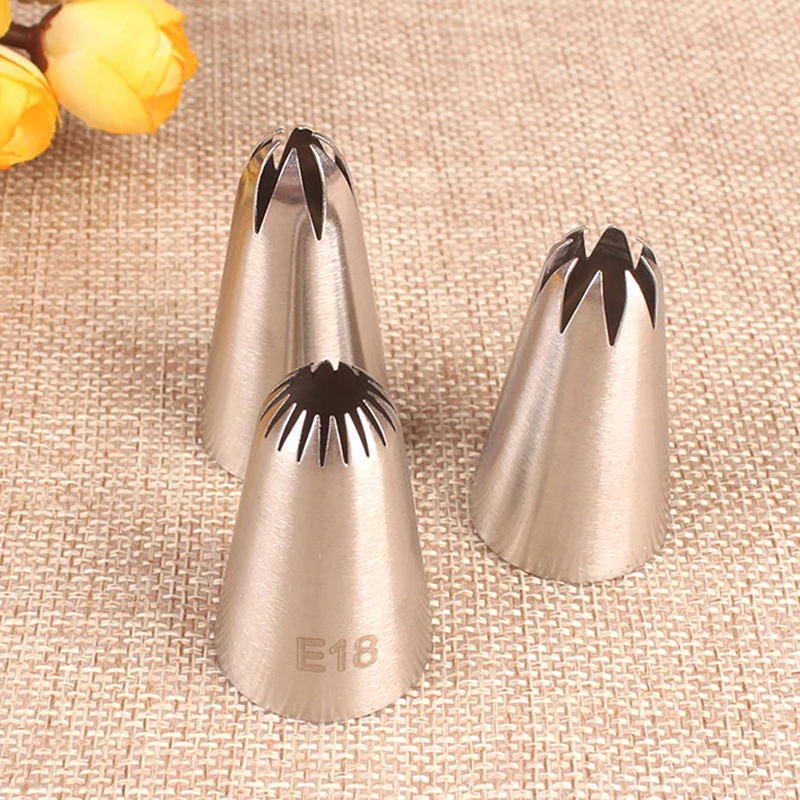 3PCs Cream Cake Icing Piping Cupcake Nozzles Pastry Tips Fondant Cake Decor