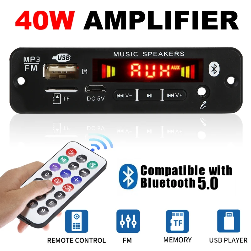 160W Amplifier Bluetooth MP3 WMA APE Decoder Board 12V 80W