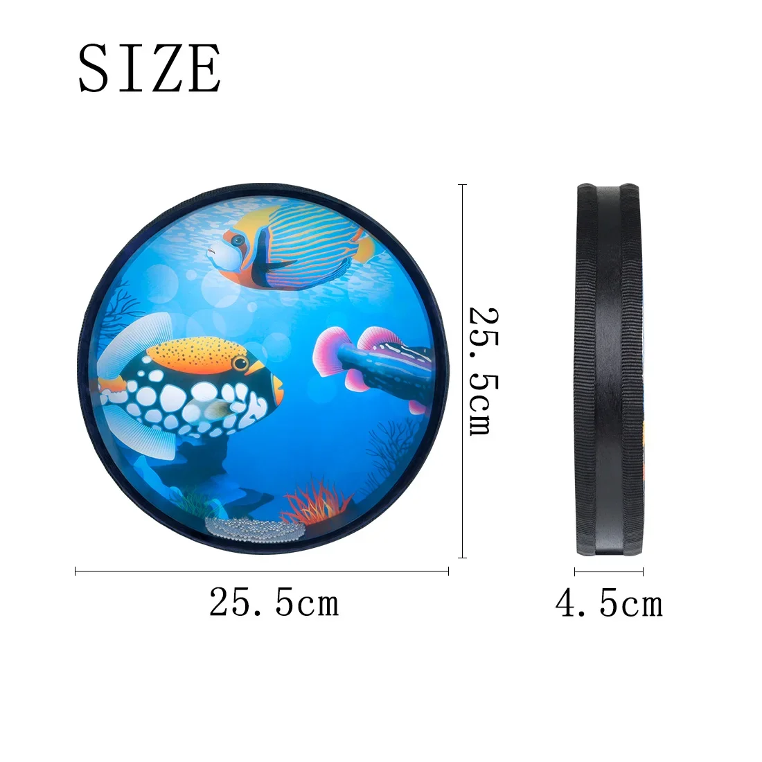 Orff 10 Inch Tambourine Hand Drums Wooden Handheld Tambourine Blue Percussion Drum Musical Instrument for KTV Party Kids Toys