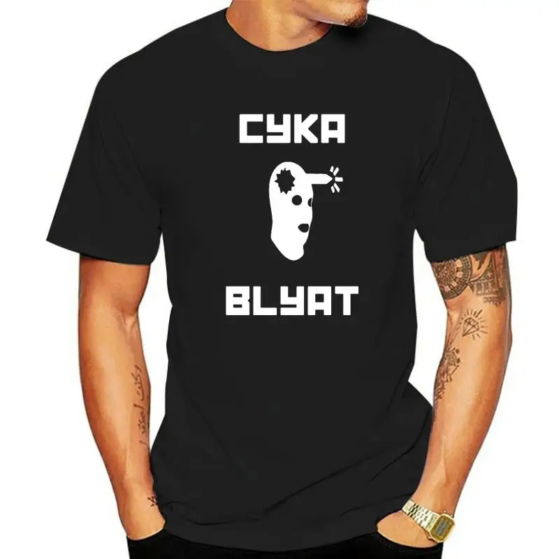 

Counter Strike T Shirt Cyka Blyat CSGO T-Shirt Graphic Tee Shirt Beach Cute Cotton Short-Sleeve Men Tshirt