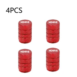 Premium Car Wheel Tire Valve Caps - Waterproof Airdust Accessories, Set of 4 (Red)