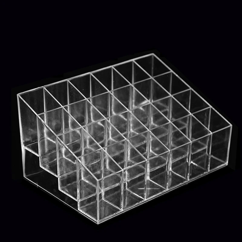 24 Holes Acrylic Clear Crystal Box Makeup Pigment Cups Caps Permanent Makeup Tattoo Ink Cup Storage Container Rack Holder Stand 2 3 tier clear acrylic display stand for cosmetics lipstick skincare perfume pop figurine organizer rack bathroom storage box