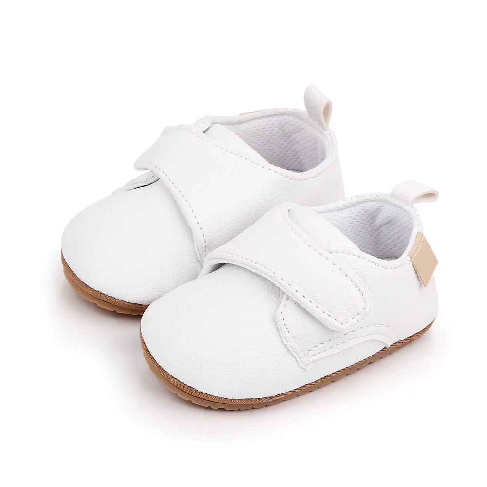 Newborn Baby Shoes Baby Boy Girl Shoes Classic Leather Rubber Sole Anti-slip Toddler First Walkers Infant Girl Shoes Moccasins 2