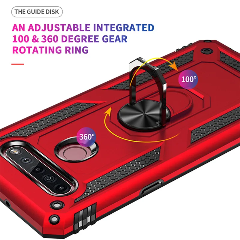 Case Shockproof Armor Car Holder Ring Case for LG K40 K40S K50 K50S K51 K51S K52 K53 K61 K22 K31 K71 K92 5G LG Q60 Q51 Q61 phone case leather phone case phone protector cover