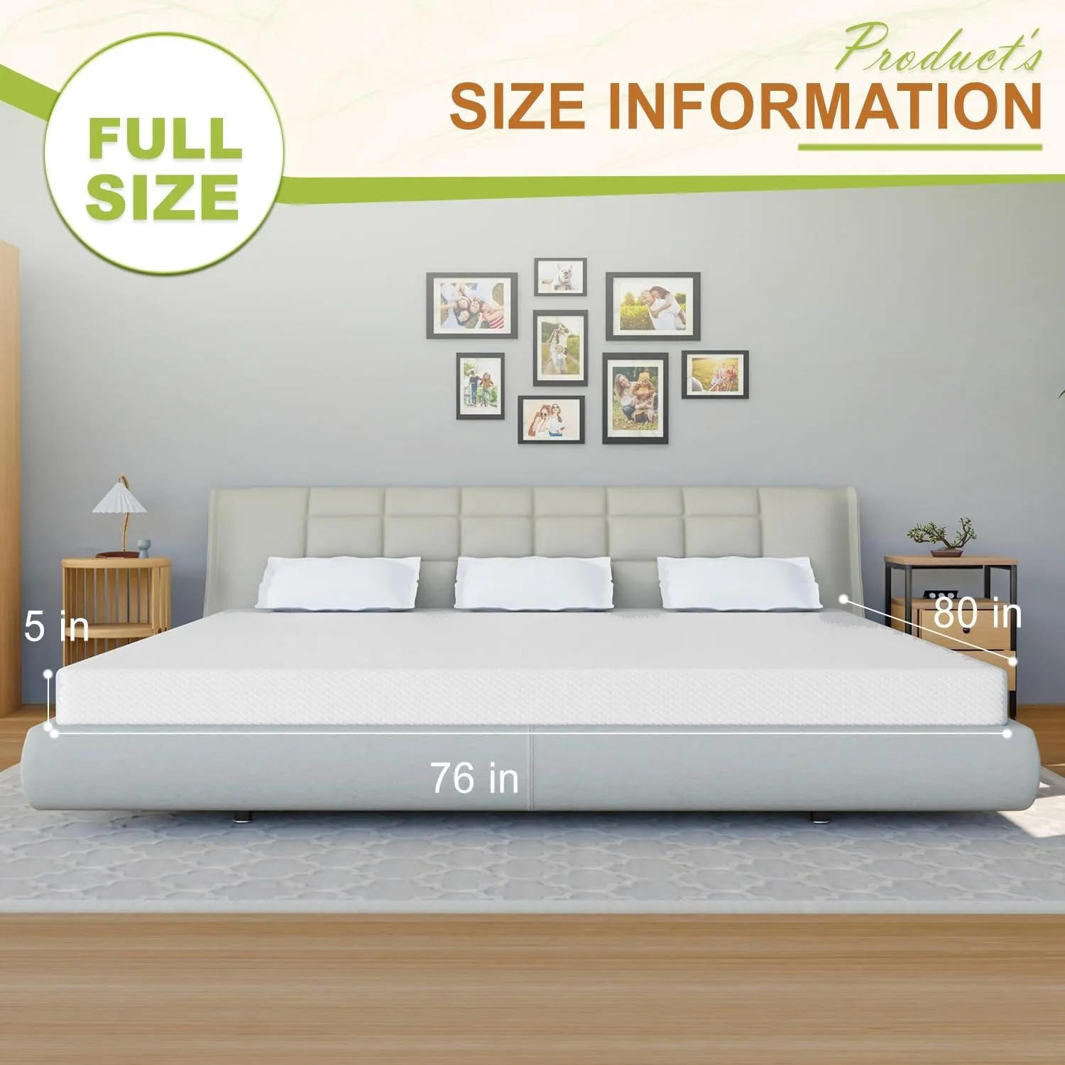 5 Inch King Size Mattress, Gel Memory Foam King Mattress, Pressure Relieving, Cooling Gel Foam, King Mattress in a Box, White 2
