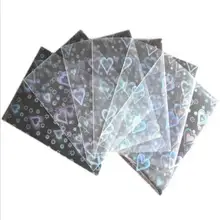 

100Pcs Heart Foil Laser Clear Sleeves Photo Holographic Protector Trading Cards Shield Cover Cute Shinny Photo Card Protector
