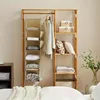 1PCS washable folding clothing storage box set Bamboo piece wardrobe storage bag Multi-functional hanging storage bag 3