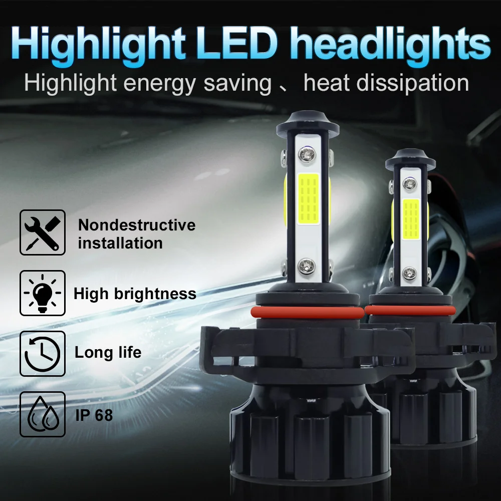 

5202 LED Headlight LED Fog Light Bulbs 5202 9006 H11 H10 8000LM 12W White Light 6000K 12V Bright DRL Car Light LED Head Light