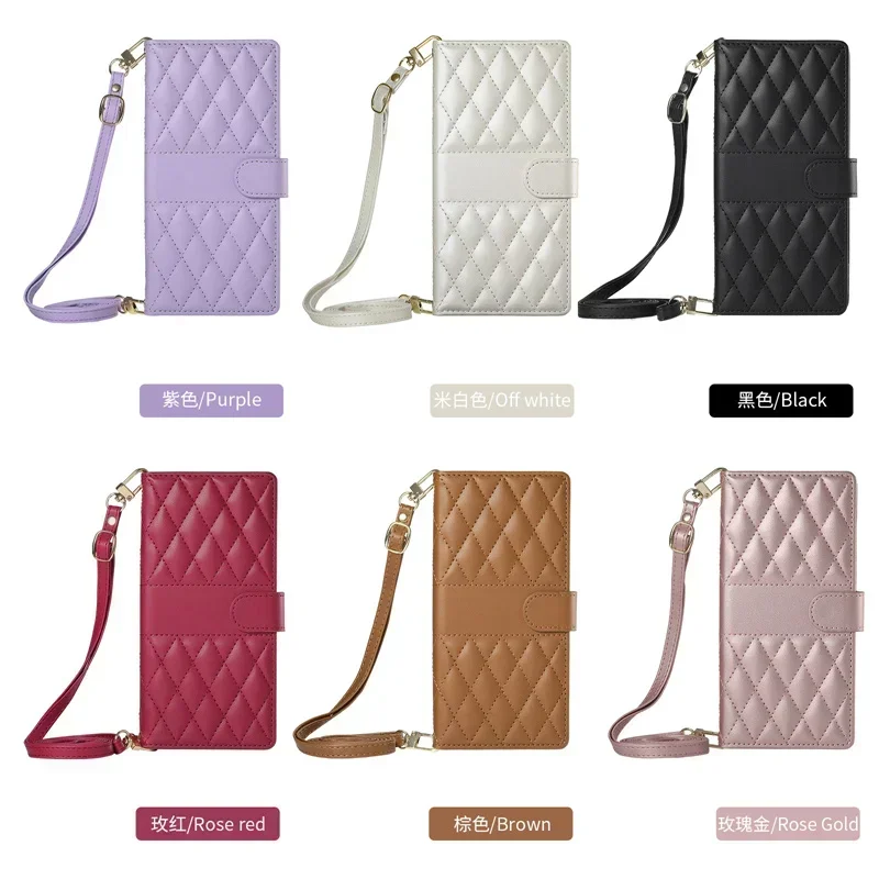 Long Lanyard Wallet Case for Samsung Galaxy A16 A26 A36 A56 A15 A35 A55 A14 A34 A54 A13 A33 A53 A06 A05S Flip Leather Card Cover 6