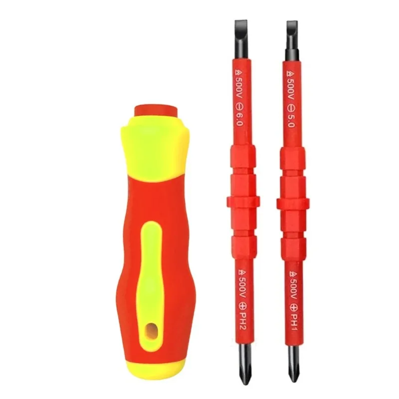 Multi Purpose Three in One Insulated Screwdriver Set, Slotted Cross Drill Bit, Electrician Tool Kit, Convenient and Practical