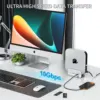 Minisopuru Mac Mini Dock Supports M.2 NVMe/SATA SSD with 2 USB C 10Gbps Data TF/SD Mac Mini Accessories for Mac Mini Hub Stand 5