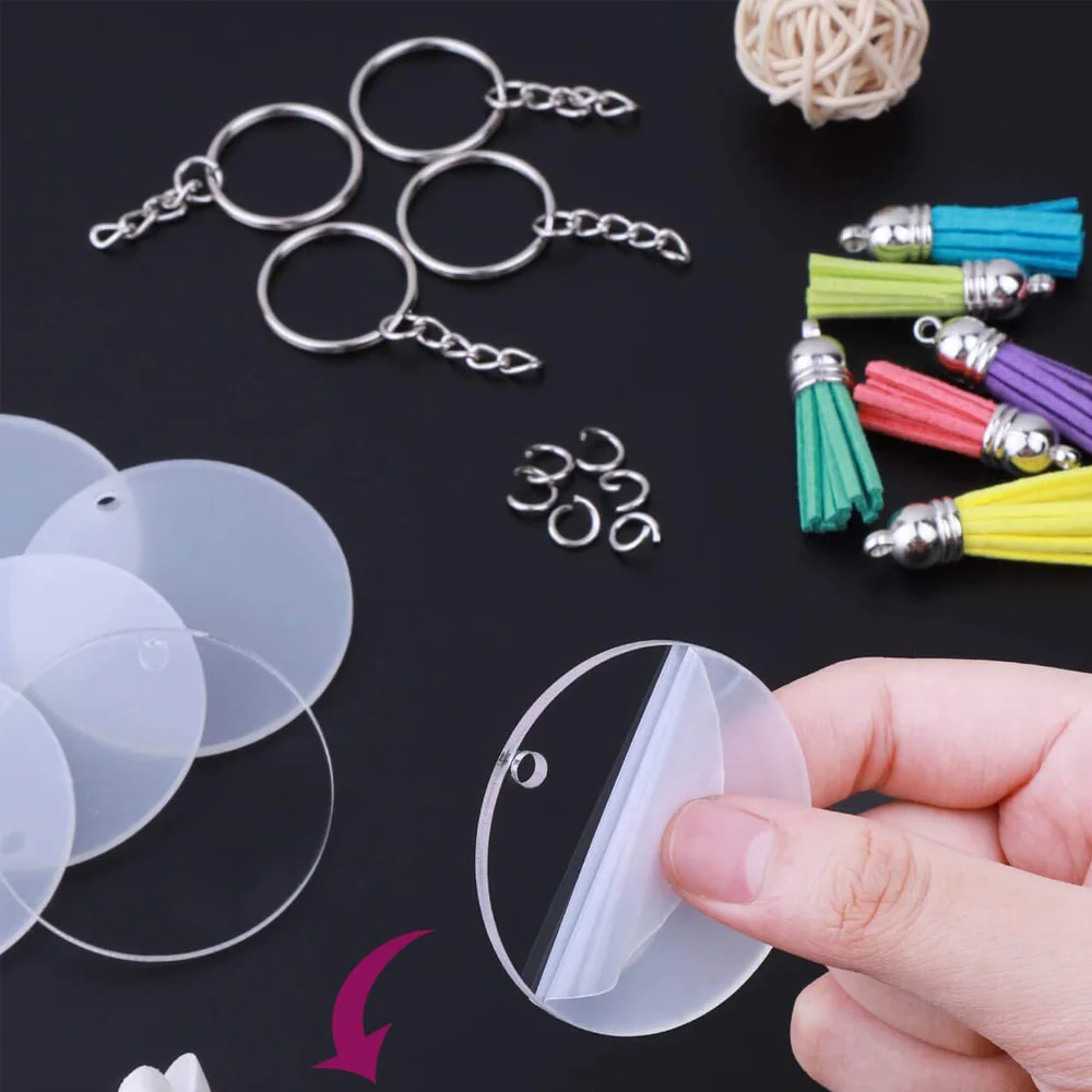 120Pcs Star Shape Claw Swivel Lobster Clasp Acrylic Keychain with Leather Tassel for Jewelry Making Silver and Golden DIY Craft