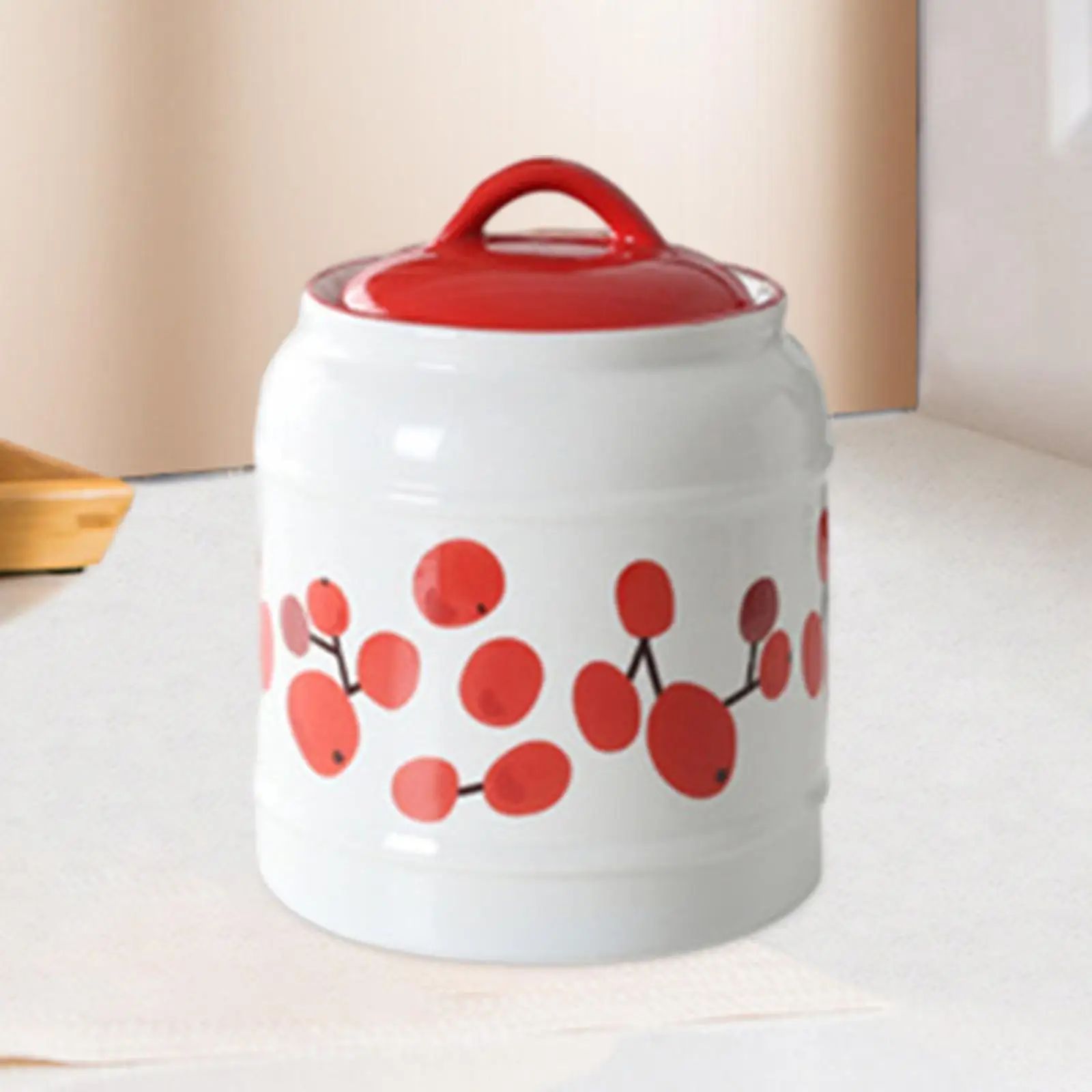 Ceramic Food Jar Kitchen Canisters Counter Porcelain Storage Jar Porcelain Tea Canister for Grain Cereal Sugar Coffee Beans