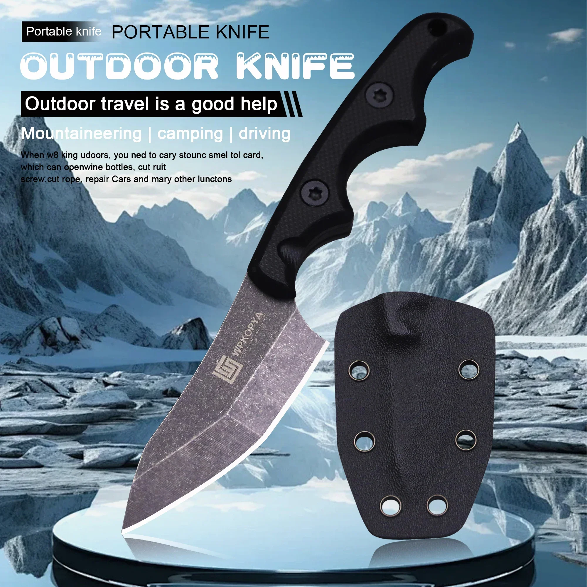 WPKOPYA-USA-high-end-440c-outdoor-mini-straight-knife-K-sheath-outdoor ...