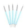 5pcs/set Double-ended Dotting Tools Set Nail Art Embossing Tools Pottery Craft Art Silicone Brushes Pottery Clay Tool 4