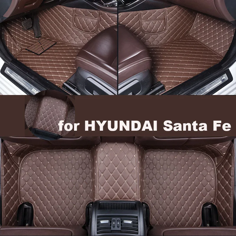 Tappetini Auto In Tessuto Per Hyundai Santa Fe II (2010-2012) - Set Da 4 Pezzi, Nero, Fissaggio Originale, Fatti In UE