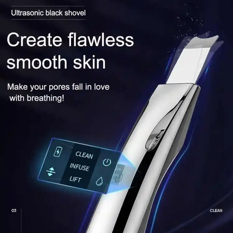 Multi-functional Skin Scrubber, Ultrasonic Cleansing, Ion Importing, EMS lifting, USB Charging Base