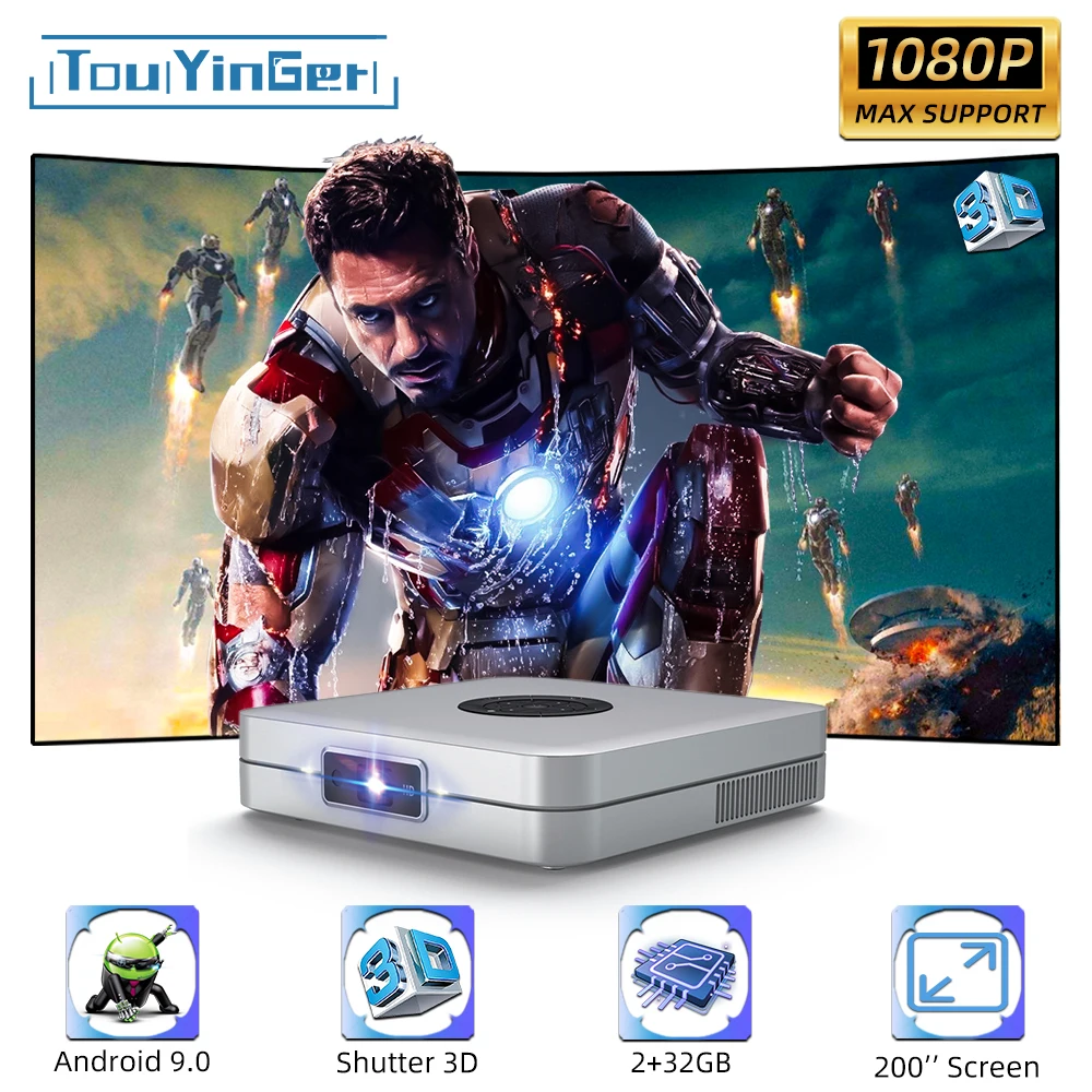 TouYinger-K2-DLP-Bluetooth-Android-beamr-Portable-smart-projector-Video ...