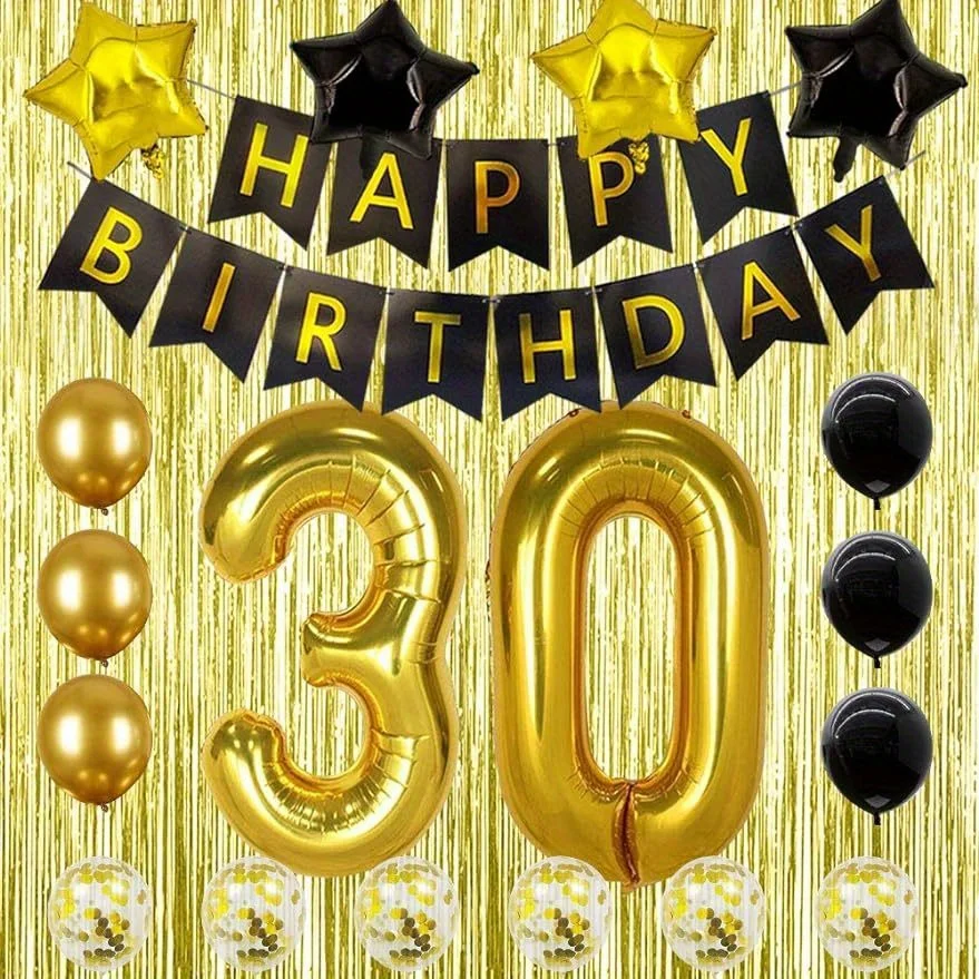 

1PC 30th birthday Decoration for her his 30th birthday balloon number decoration for men and women Happy 30th birthday decoratio