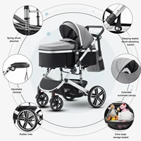 Poussette bébé 3 en 1 luxueux Portable voyage landau pliable landau haute paysage cadre en aluminium nouveau-né poussette pour bébé 2