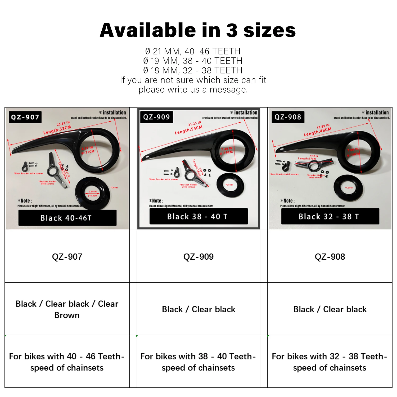 Bike Chain Guard Cover Protector Case 3 Sizes for 32-46T Chainrings Sprocket Crankset Guard Bicycle Protection MTB Accessories Bicycle Chain Guard Bicycle Crankset Cover