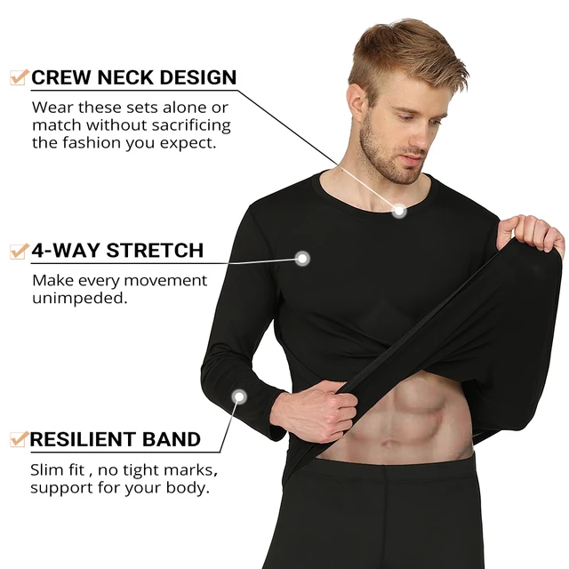 Men's thermal underwear Round neck thin fancy color thermal