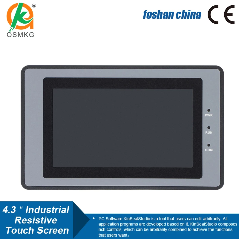 Tela Táctil do Osm-tft Lcd para o Controle Industrial Plc Programável Rs485 232 ou 422 Uma Comunicação Dc1030v Hmi 43 Dentro - Imagem 3