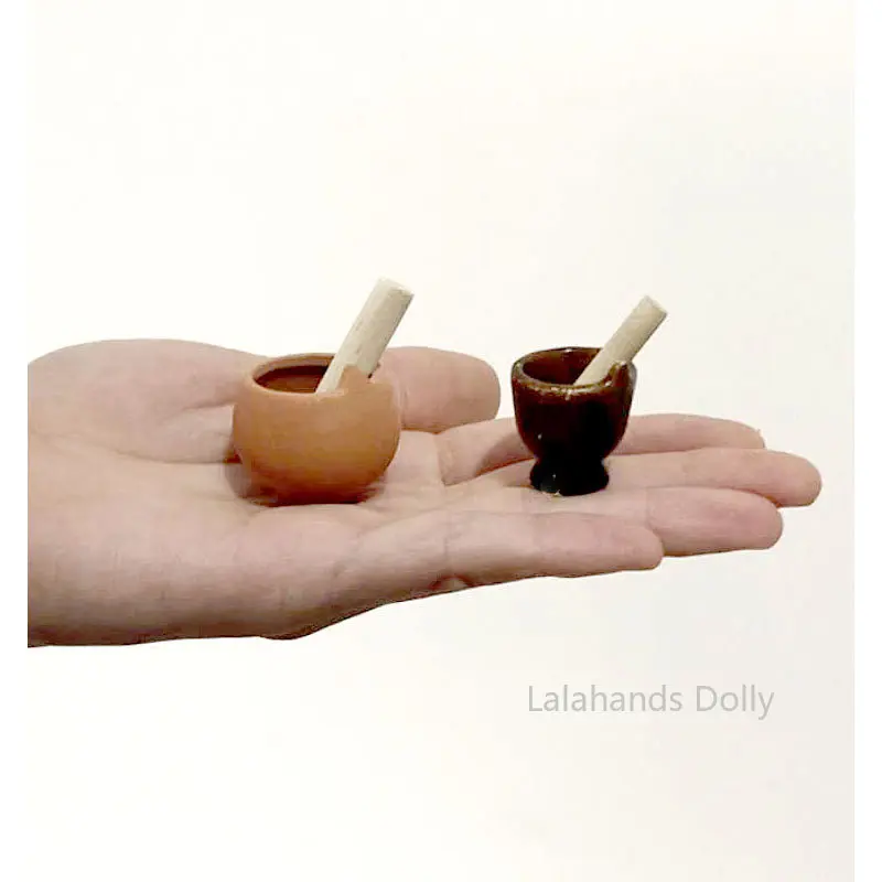 Doll House Mini Ramming Garlic Pot,Garlic Can Model for Dollhouse Kitchen Toy Decoration Accessories
