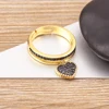 AIBEF New Heart Pendant Copper Rings Women Gold Color Cubic Zircon Adjustable Rings Accessories Jewelry Gift Dropshipping 3