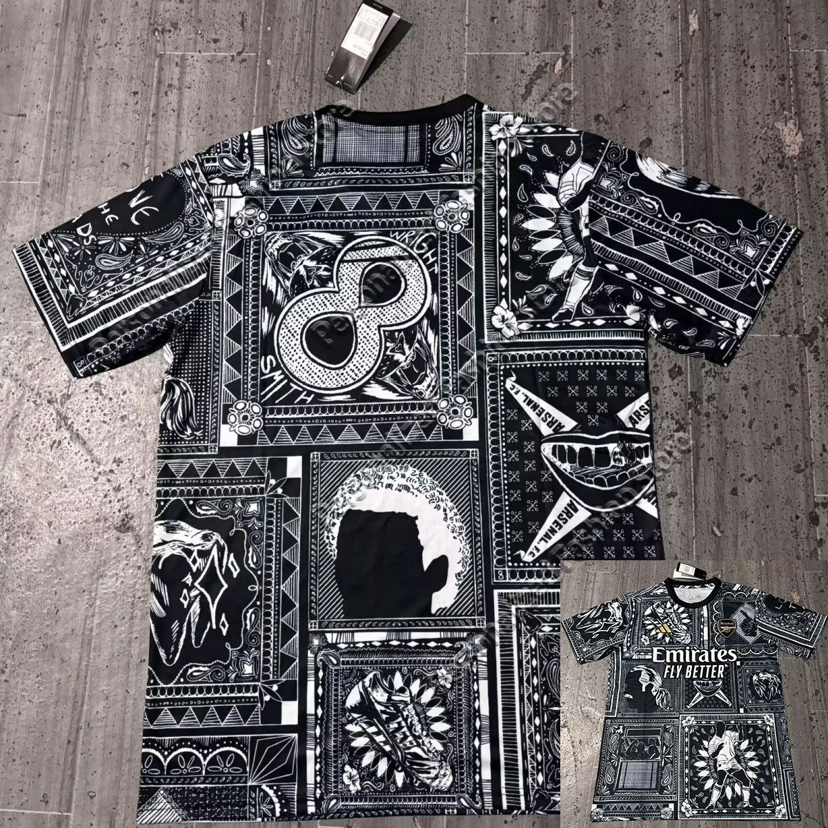 Short Sleeve Thai Version Casual Sports Arsenal Jersey Graffiti Top Football Sportswear 3D Printing
