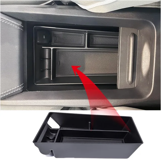 For Ford Mustang Mach-E 2021-2023 Car Armrest Storage Box Center Console Organize Tray Storage Box Central Tidying Accessories 2