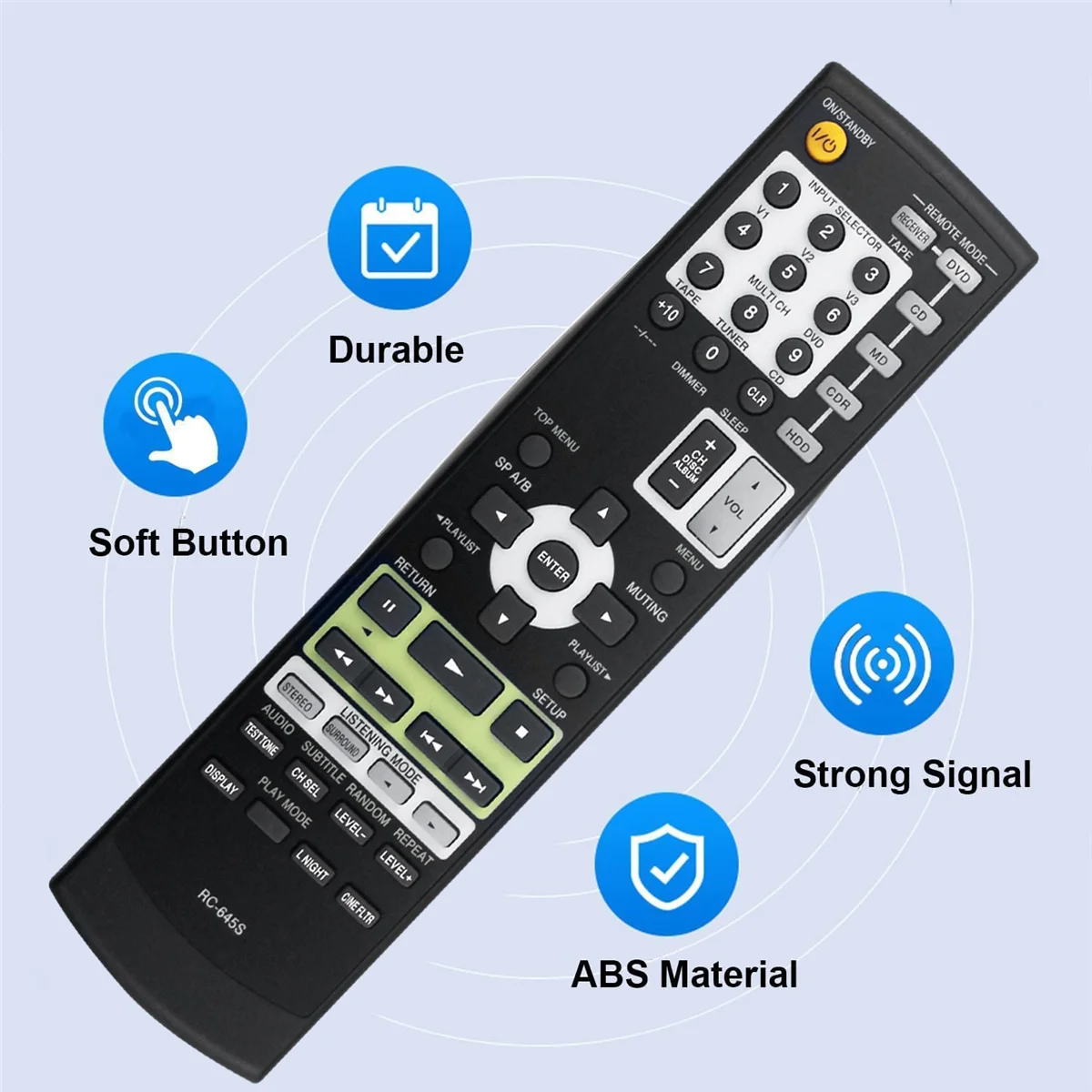 RC-645S 교체 리모컨, 온쿄 홈 시어터 시스템, HT-S4100 TX-SR304 TX-SR304S HT-S4100S HTS4100 TXR304