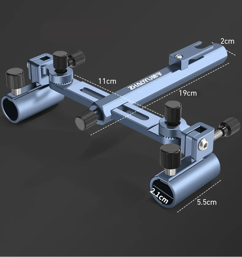 Fishing Rod Support Fishing Box Chair Style Double Turret Support 360 Degrees Universal Double Head Pole Corner Frame