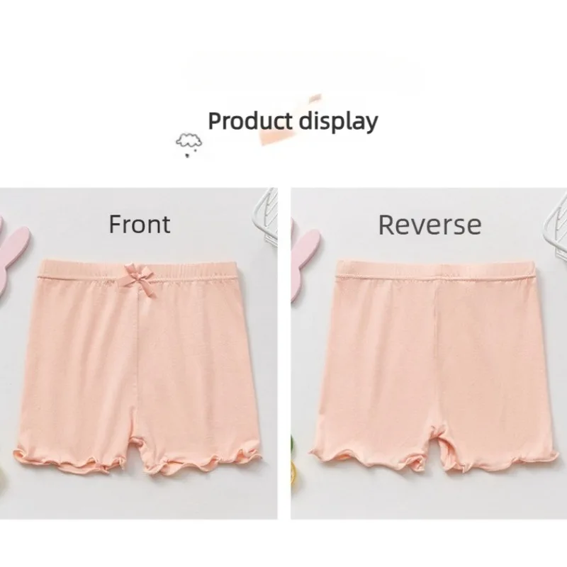 2Pcs 핑크 & 화이트 어린이 놀이 반바지 소녀 반바지 안전 바지 어린이 귀여운 활 언더 드레스 스커트 학교 유니폼 속옷 새로운