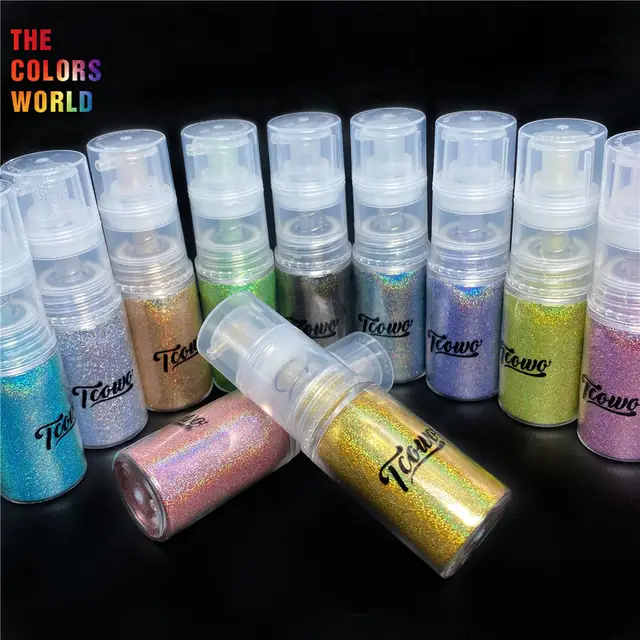 TCT-913 High Gloss Holographic Fine Glitter Ombre Spray Shinying Unicorn Rainbow Laser Powder Mirror Nails And Hair Art Powder