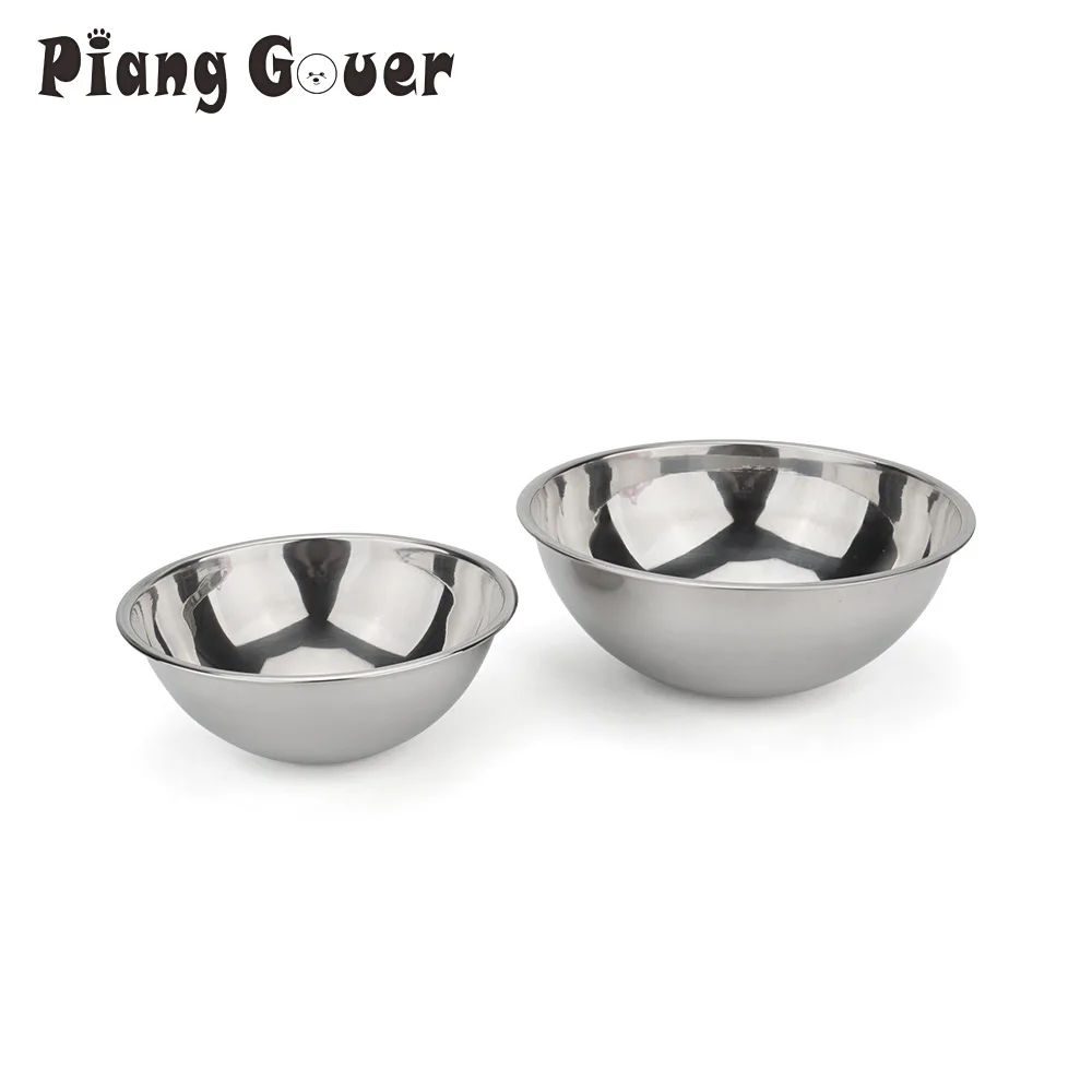 Round Stainless Steel Pet Bowl Dog Cat Food Drink Bowl Replacement Basic Feeder Bowls 2