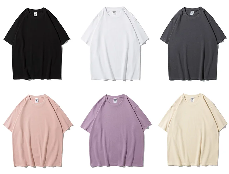 

Summer Men Cotton T Shirt High Qualtity Oversized Heavy T-shirt for Men Short Sleeve Solid Color Trend Leisure