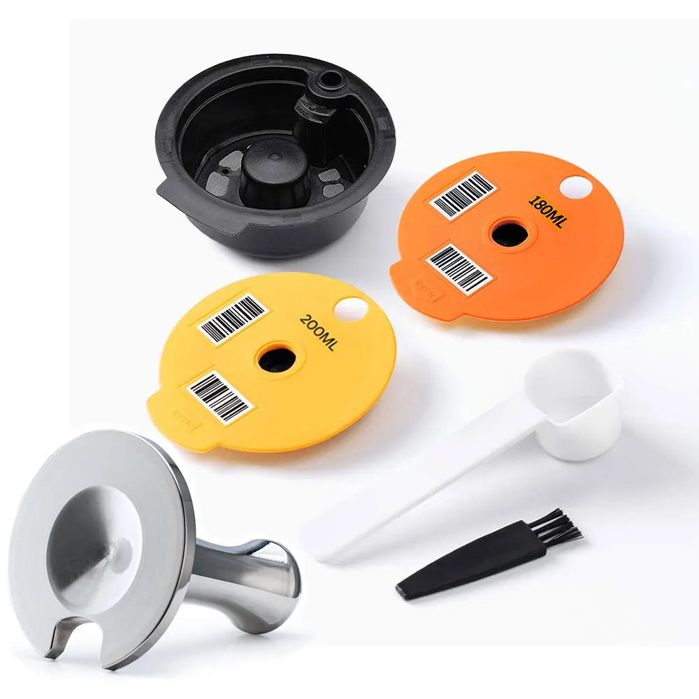Reusable Coffee Capsule Pod with Silicone Lid Cap for Bosch Tassimo Systems