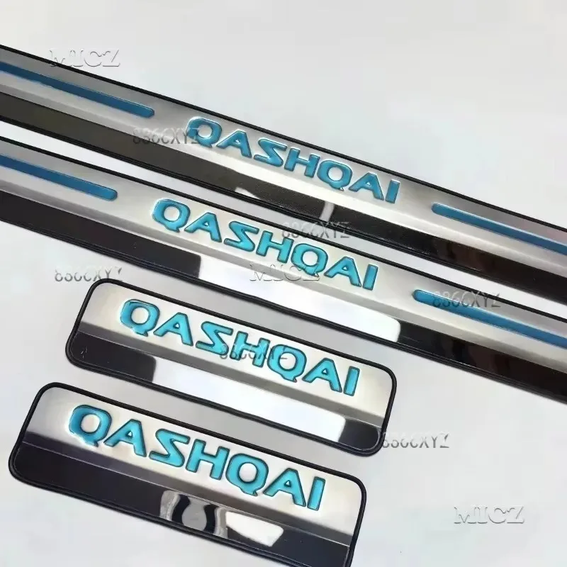 닛산 Qashqai J10 J11 용 자동차 2007 - 2012 2013 2014 - 2019 도어 씰 스커프 플레이트 스테인레스 스틸 도어 씰 페달