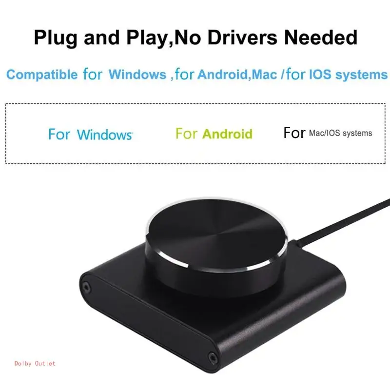 USB 볼륨 조절, PC 컴퓨터 스피커 오디오 볼륨 리모컨 손잡이(XP/Vista용 키 음소거 기능용 1개 포함)