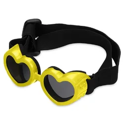 Premium Dog and Cat Sunglasses with Adjustable Strap - UV Protection & Windproof Pet Gift (Yellow)