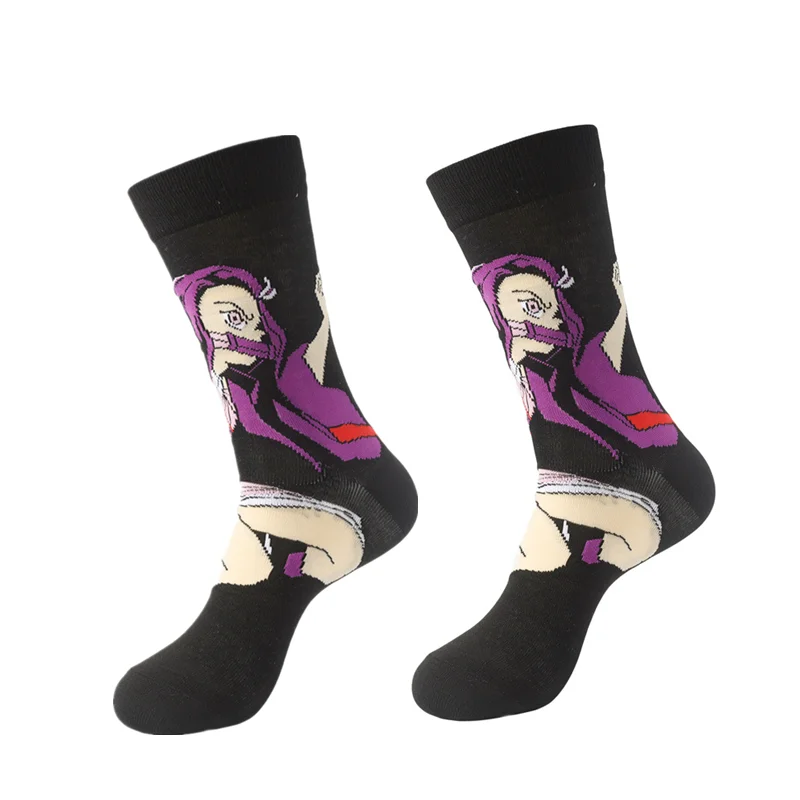 Anime Socks Anime Demon Slayer Kamado Nezuko Sockings Cosplay Cartoon Adult Comic Socks Accessories Gift