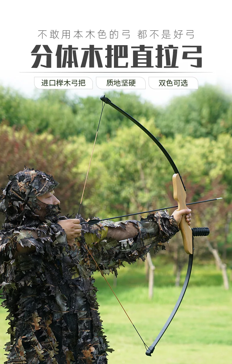 51 Inches Straight Bow 40 Pounds for Right Hand Beginer Youth Archery Hunting Shooting