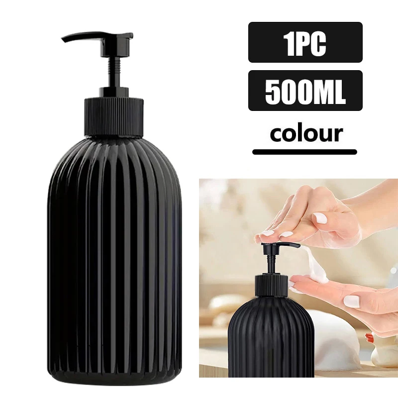 2pcs 500ML Soap Dispenser Bathroom Shower Body Wash Shampoo Refillable Kitchen Dish Hands Soap Liquid Container