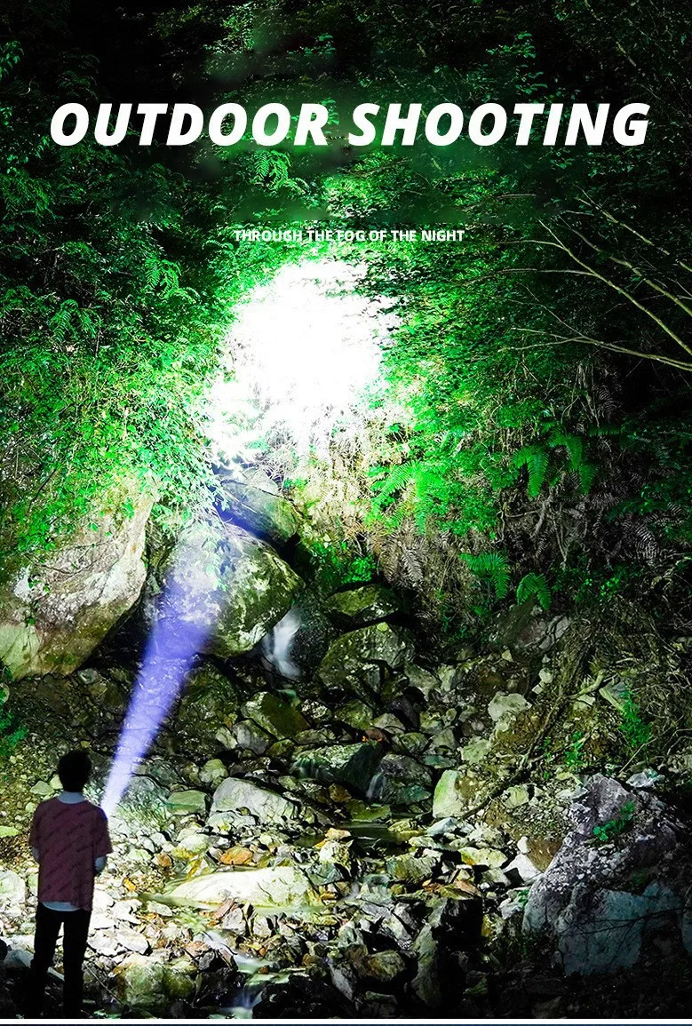 Description Picture 2 of item9000LM Super Bright Flashlight 2000mAh Rechargeable Waterproof Portable Torch Outdoor Light Camping Fishing Lantern