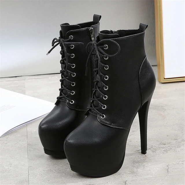 BIGTREE 2022 Winter Ankle Women Boots Fashion Slim Heel High Heel Pointed  Plaid Plaid Lace up Fashion Cross Strapping Boots - AliExpress